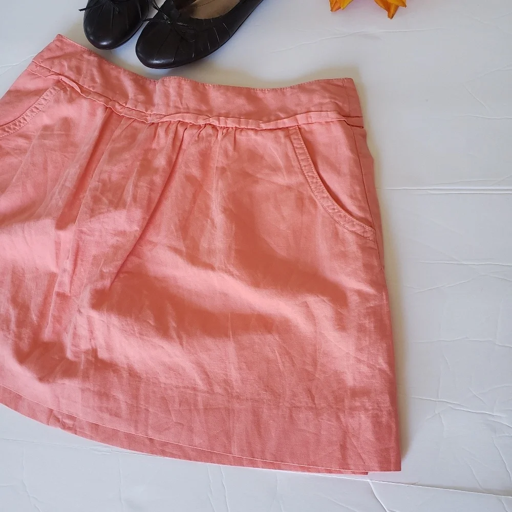 J.CREW LINEN CORAL SKIRT 🌼🏵🌼